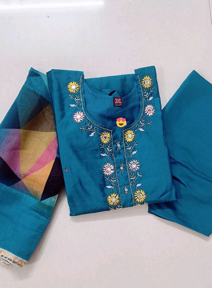 Blue Fancy Kurthi