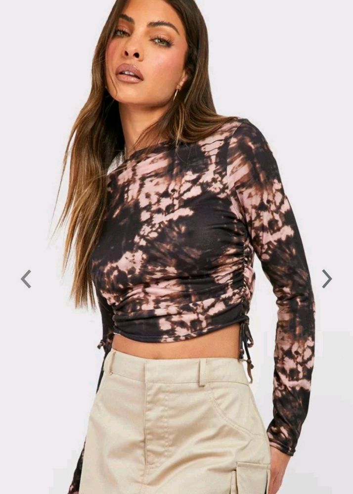 Tie and dye ruched Crop Top