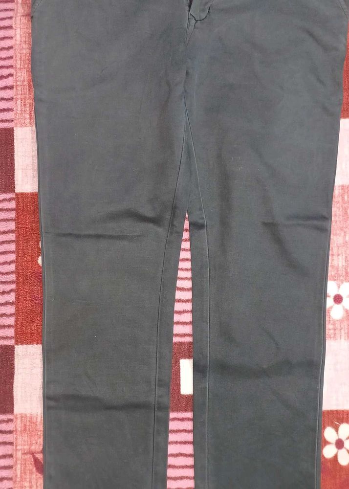 Black Mens Denim Style Cotton Pant Trouser