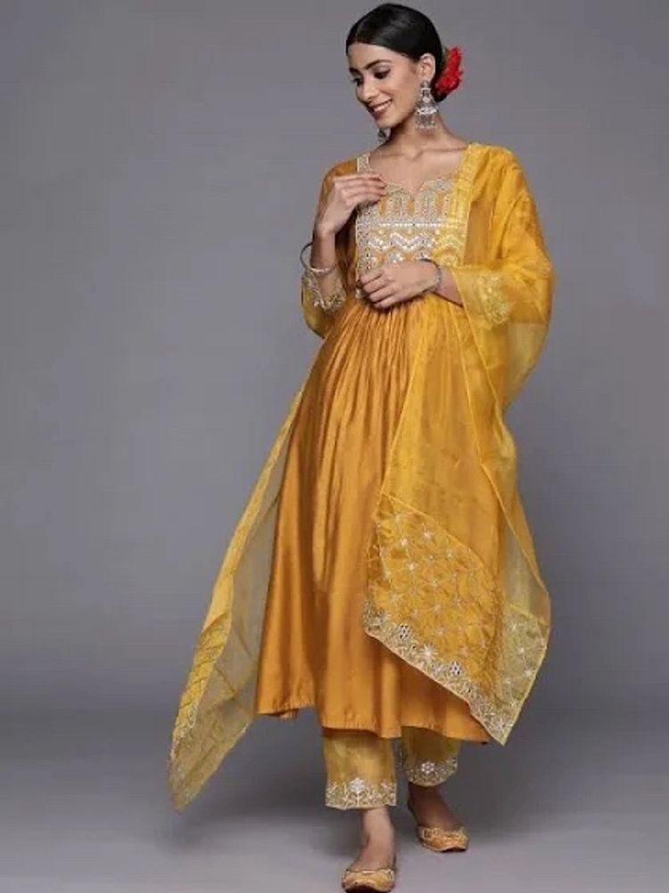 Mustard Yellow Festive Anarkali