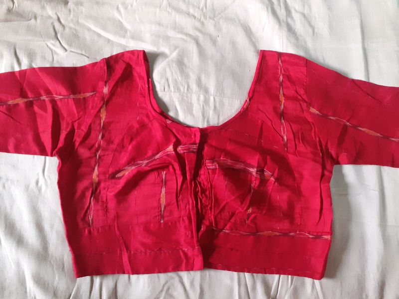 Red Blouses Threads Work Cotton Women Blouse Used