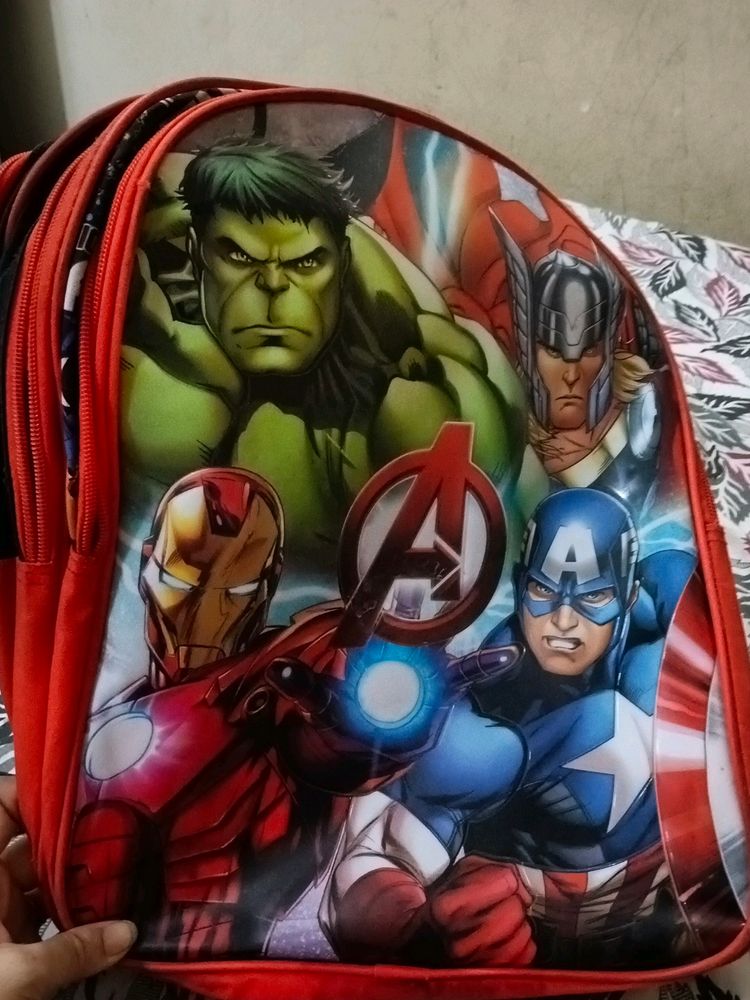 School Bag In Avengers Print