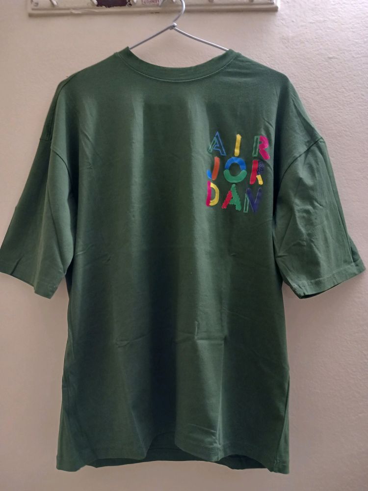 Olive Green Boyfriend Fit Tshirt
