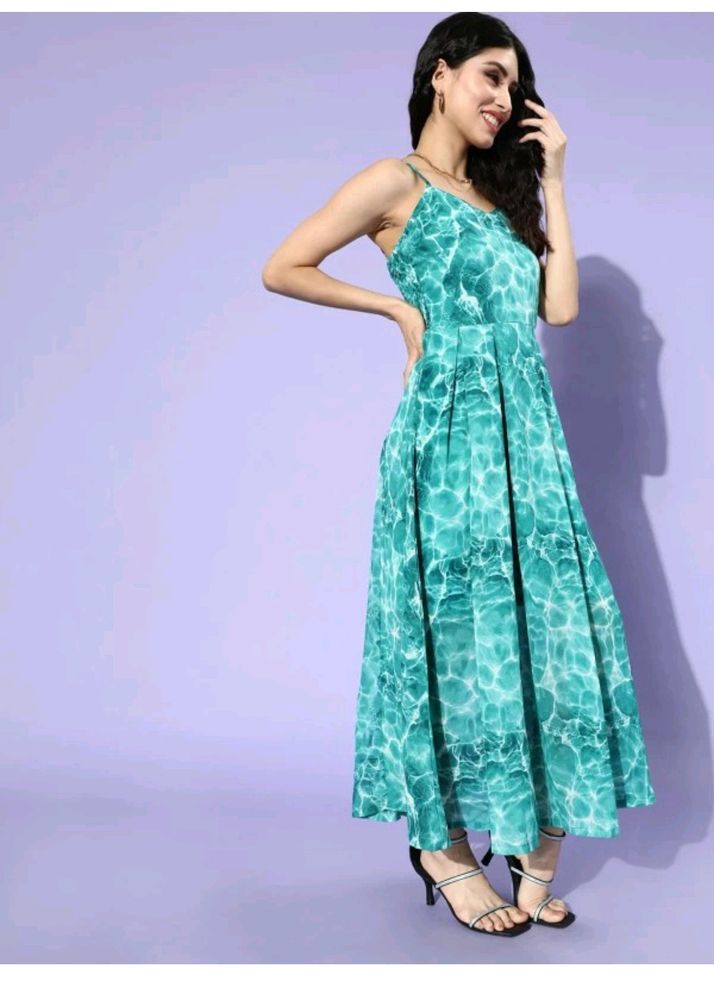 Sea Green Sleevless Maxi Dress