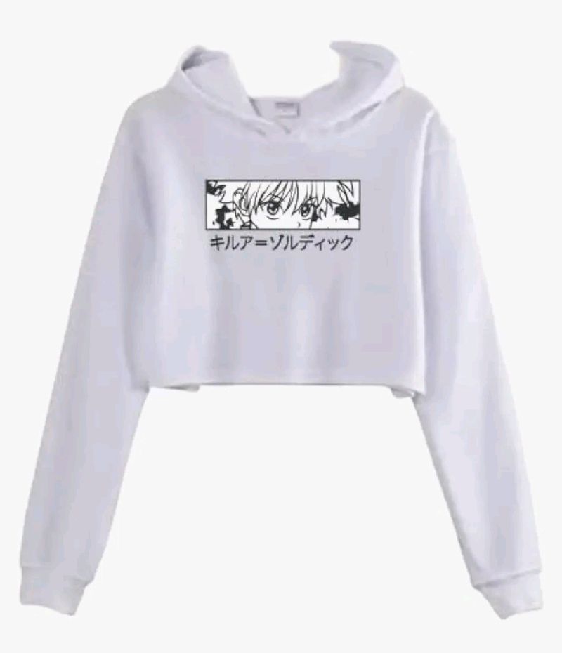 Women 'S Casual Regular Fit Crop Hoodie Anime Girl