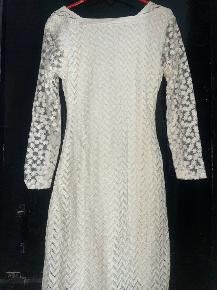 Off White Crochet Dress