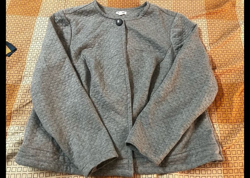 Grey Color Jacket With Titch Button Attached Own