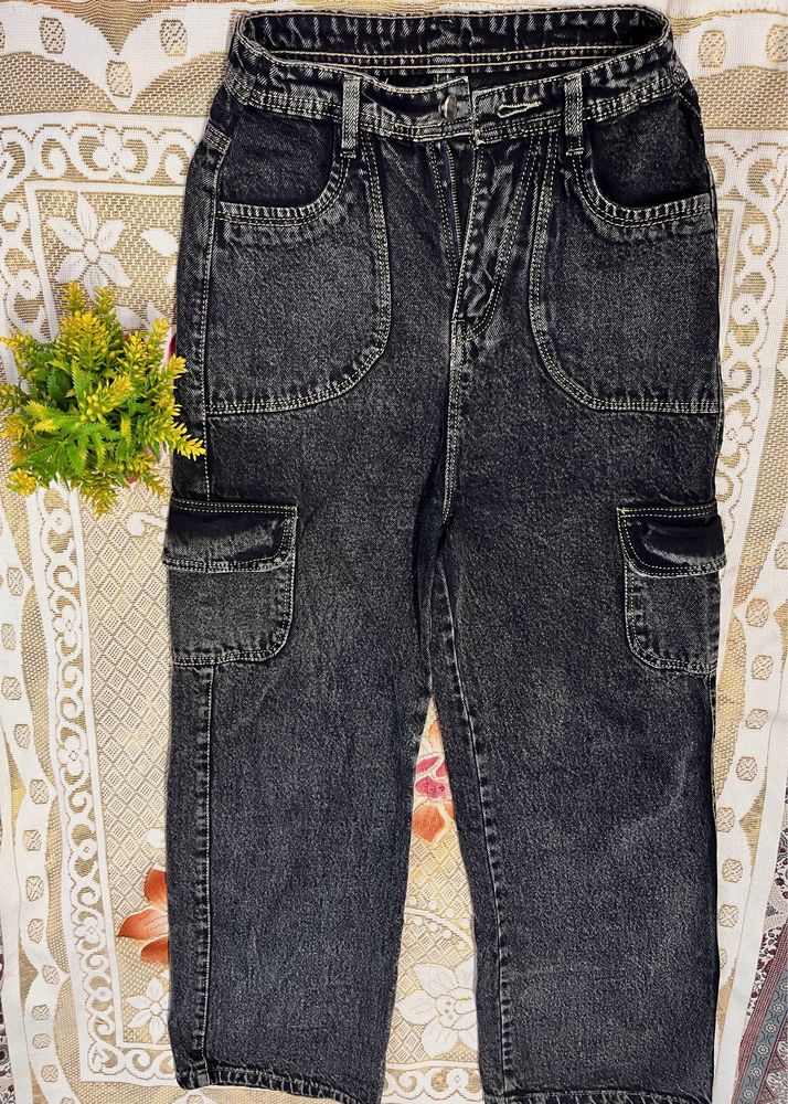 Charcoal Cargo Denim