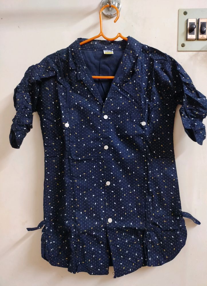 Blue full sleev shirt,size -S