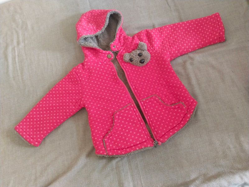 Super Warm Fleece Reversible Jacket For Girls