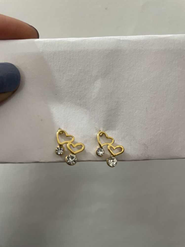 Golden Heart Stud Earrings