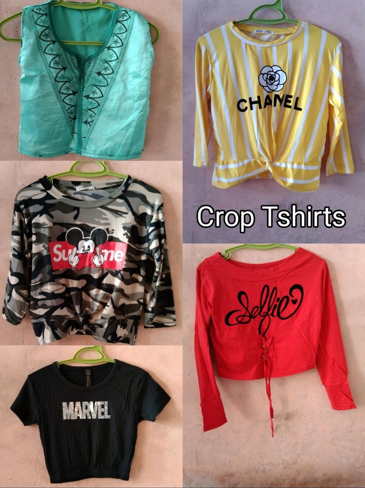 Combo Of Crop Tshirts