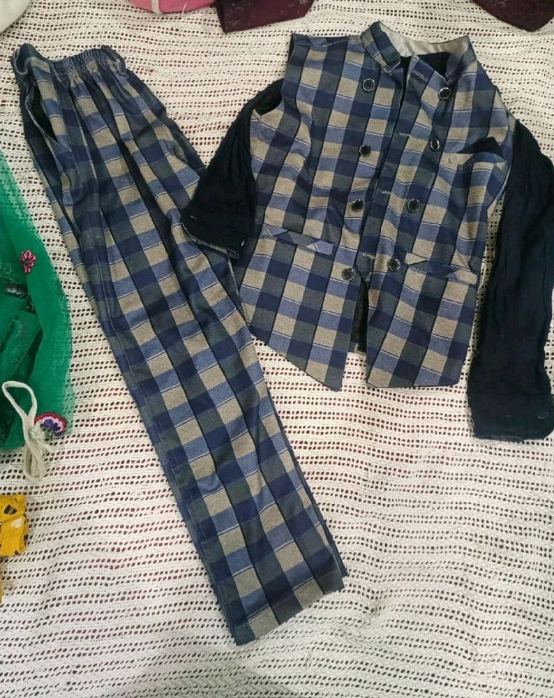 Full New Kids Coat Pant Set With Shirt