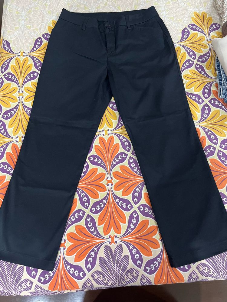 Straight Fit Mid Rise Wrinkle Free Pants