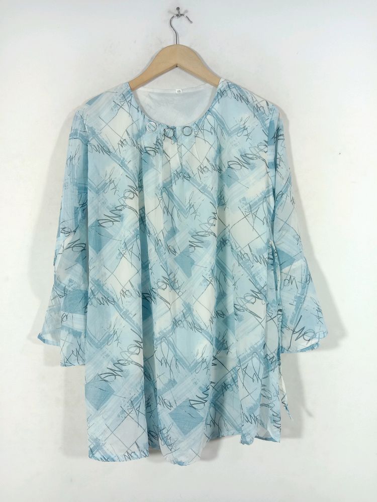 Sky Blue White Top (Women's)