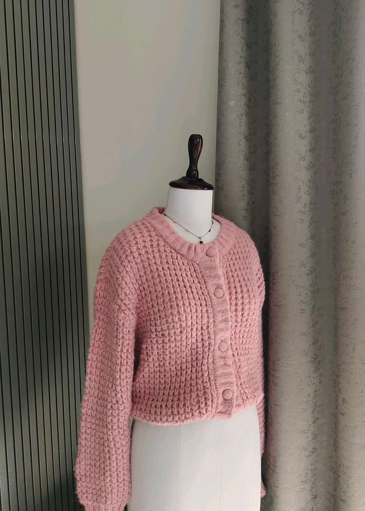 🆕 Pinteresty Pink Knitted Cardigan