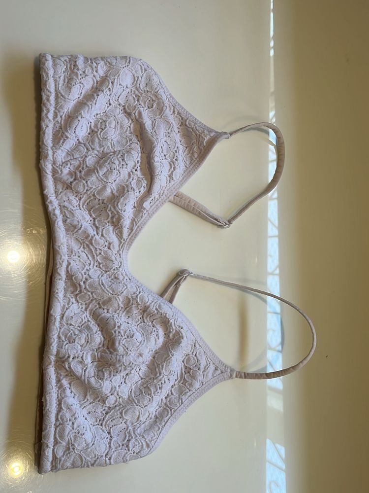 H&M White Lace Bralette/Bra , Size-M