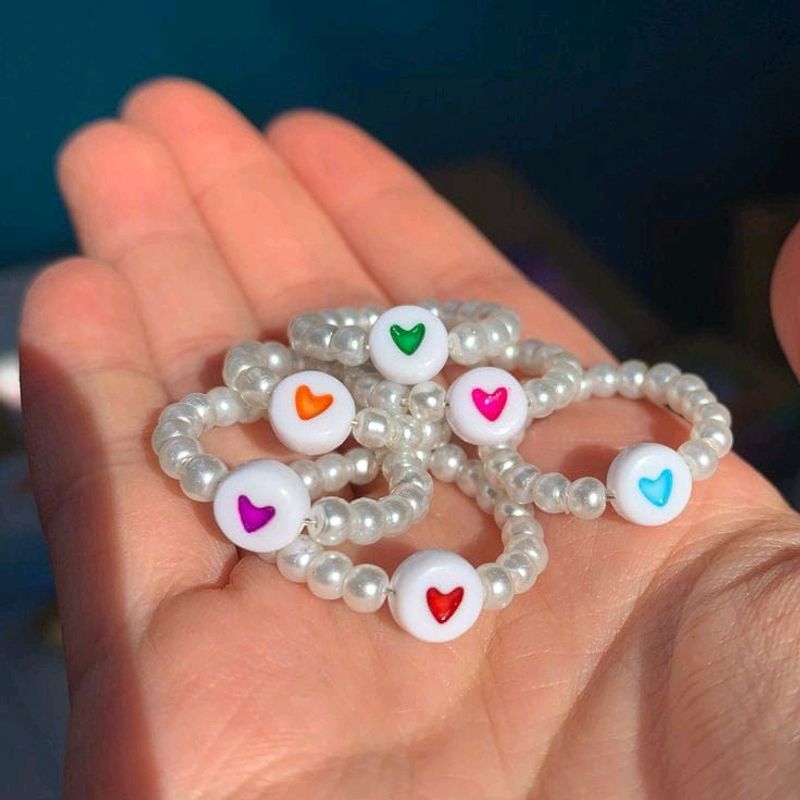 Heart Rings Aesthetic (Pack Of 4)