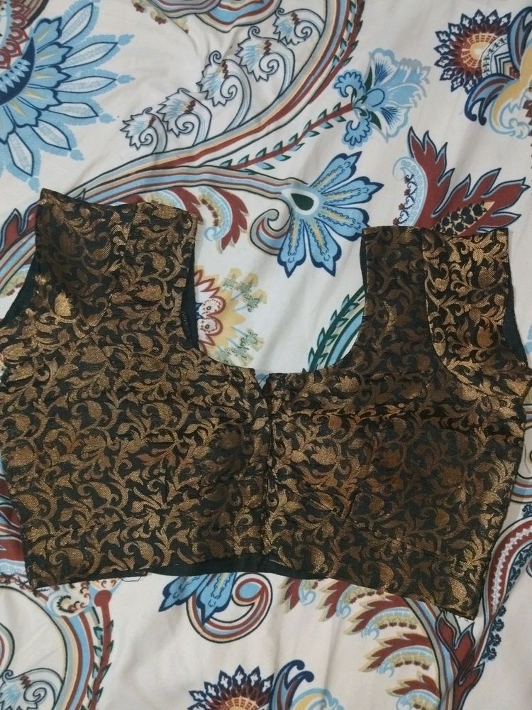 Black Blouse With Golden Design