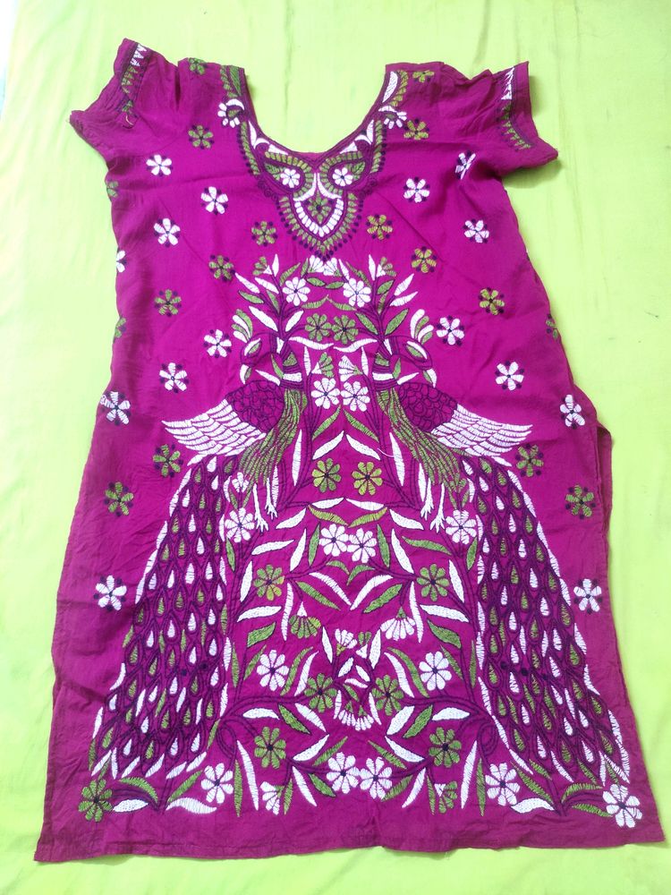 Katha Work Handcrafted Kurti