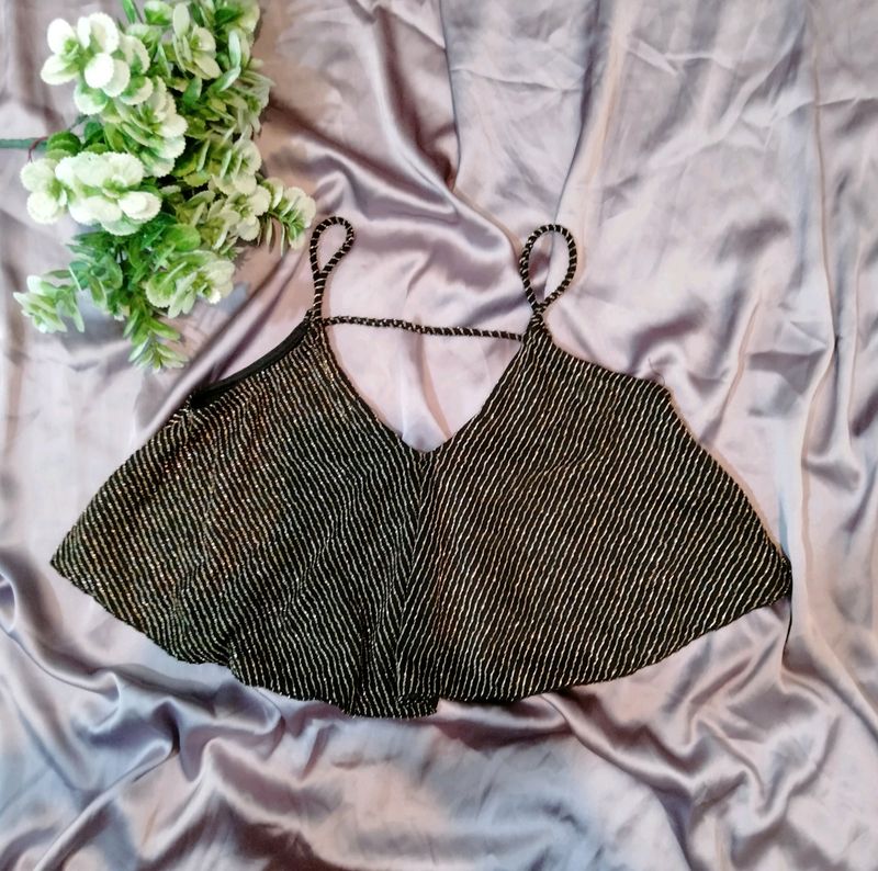 Black Gold Partywear Crop Top