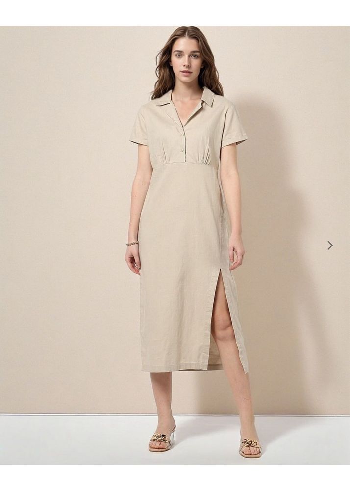 Shirt Dress With Front Slit