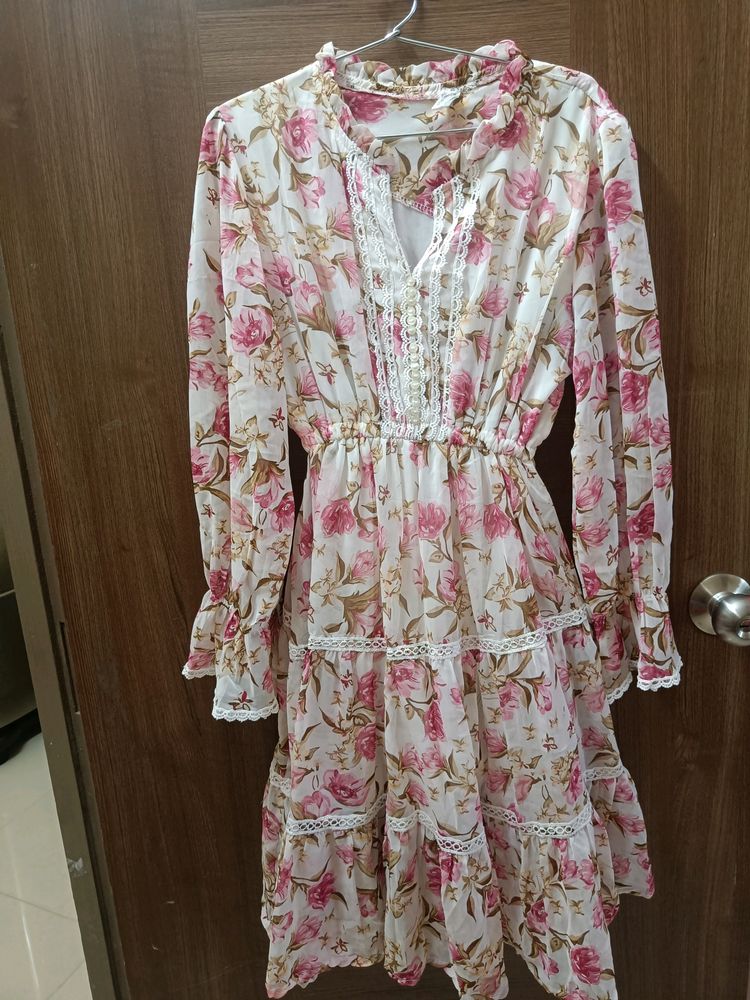 Floral. One Piece Frock For Women Free Size .