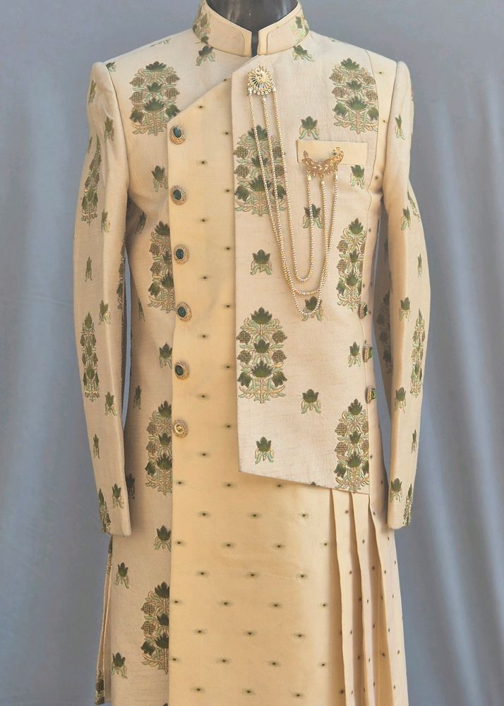 Golden Green Sherwani