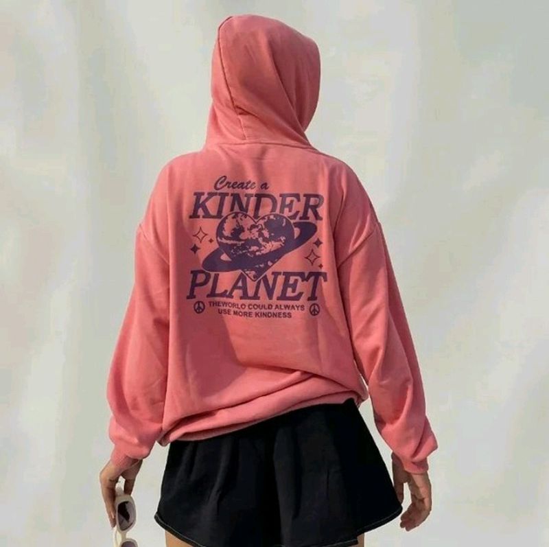 Pink Oversized Graphic Pullover