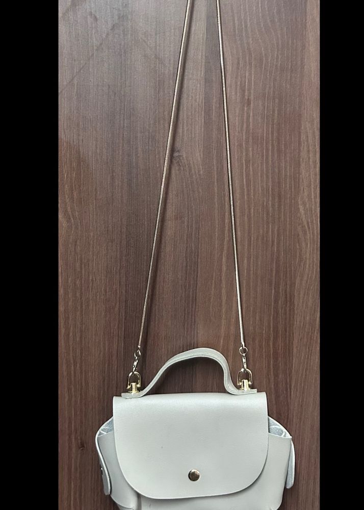 Light Grey Chain Sling Bag