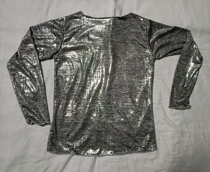 Silver Gray Full Sleeves Top