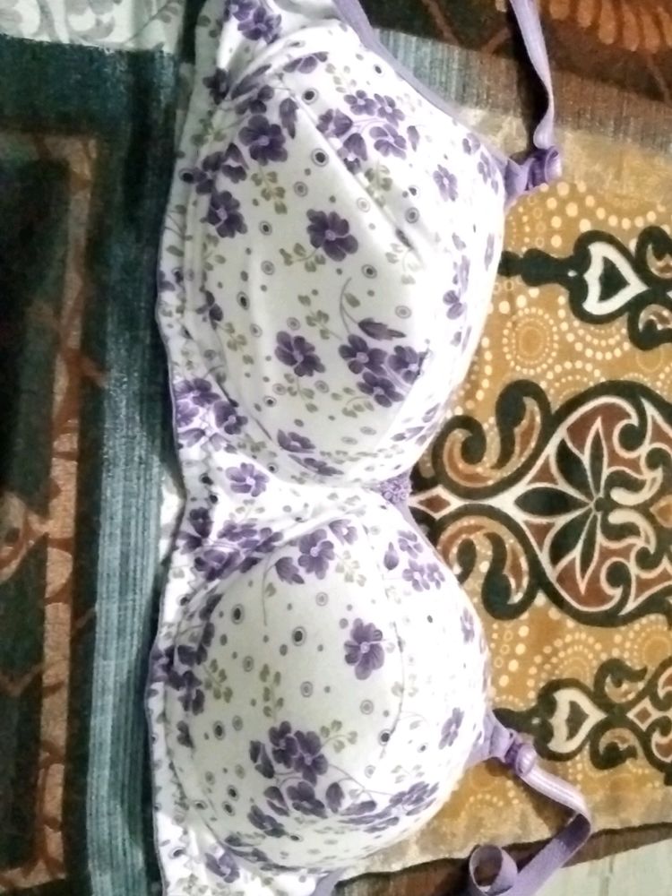 36 Number Purple And White Colour Bra