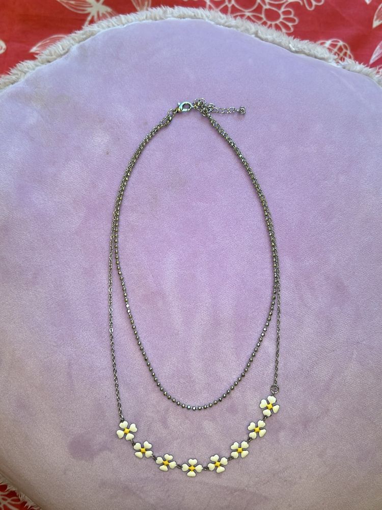 Double Chain Necklace (flower)