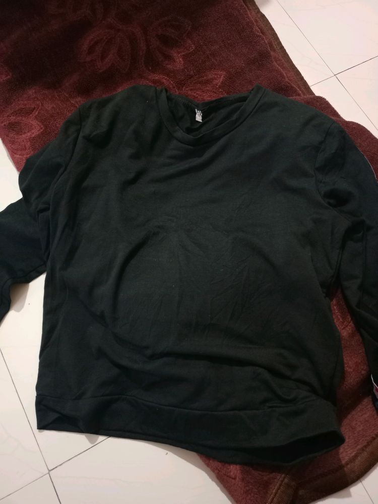 Cotton Black Full Sleeve Tshirt.