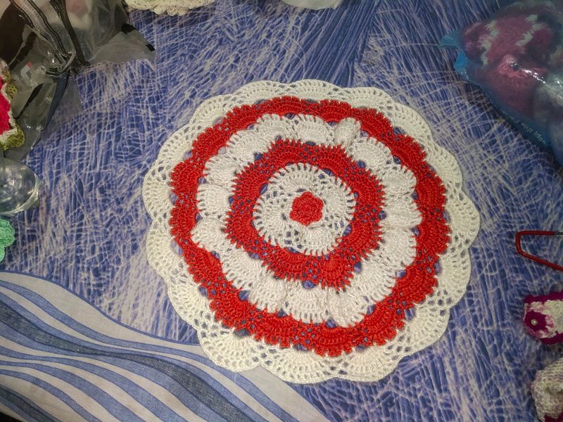 Crochet Wool Table Mat Or Thali Cover