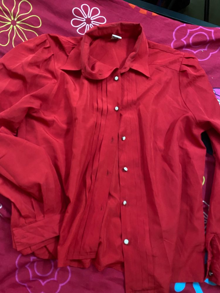 Red Oversized Shirt