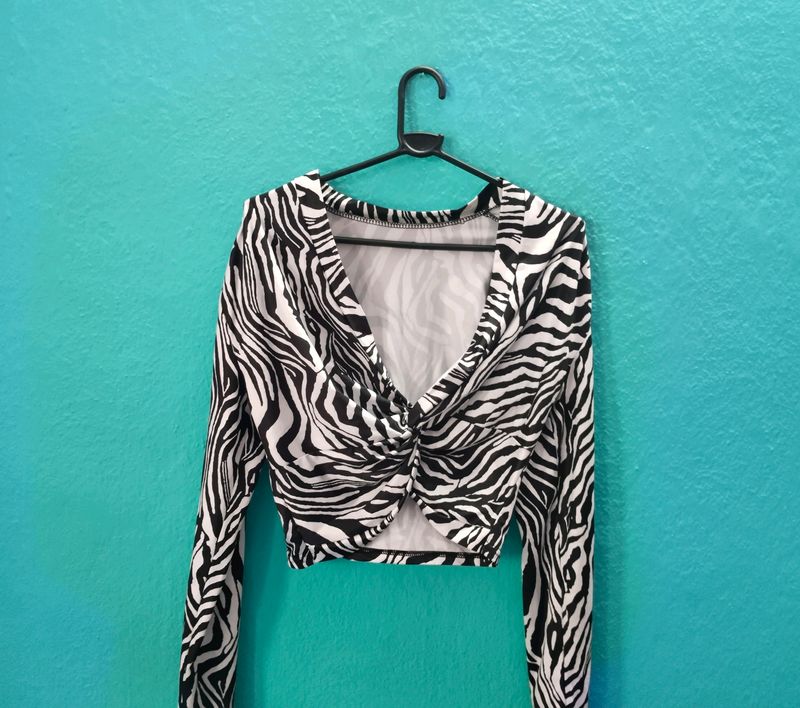 Zebra Print Crop Top