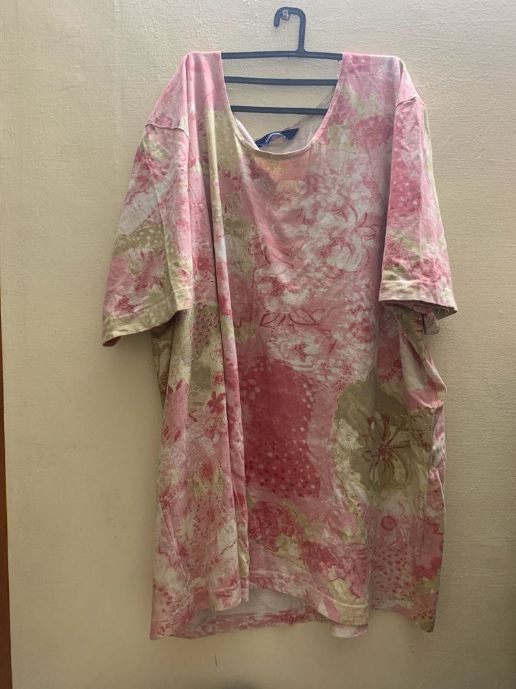 Pink Oversized Dye T Shirt