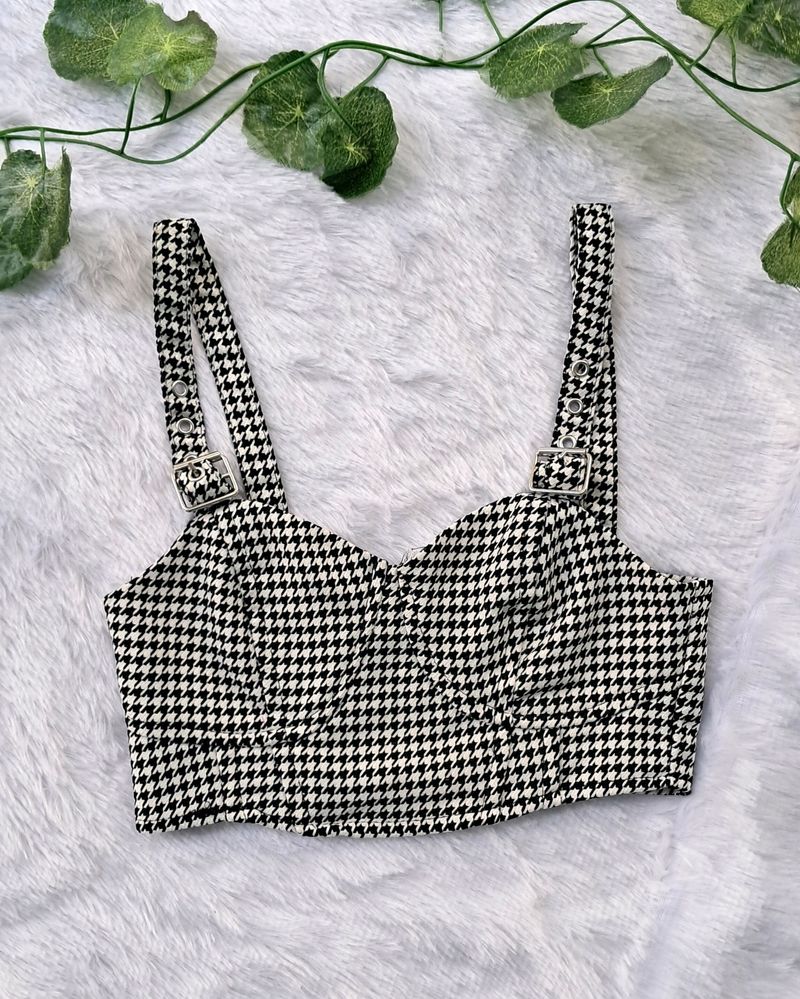 H&M Houndstooth Corset Top