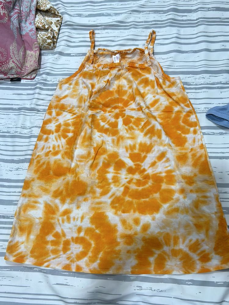 Orange Tie N Die Beautiful Dress For Girls 11-12 Y