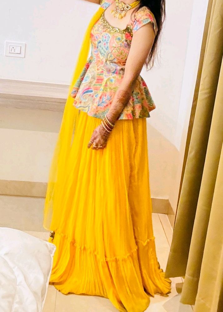 🔥Yellow Styles Trending Haldi Celebration Lehnga