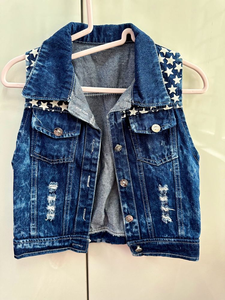 Denim Sleeveless Jacket