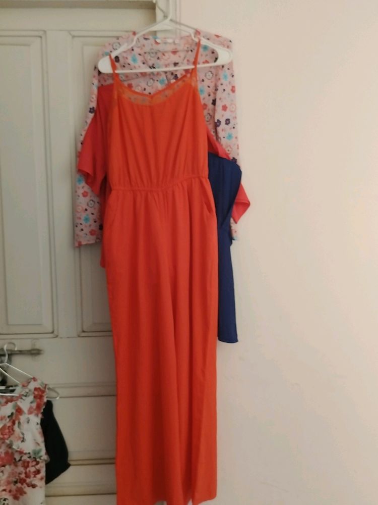 Gorgeous Coral Red Lace Jumpsuit