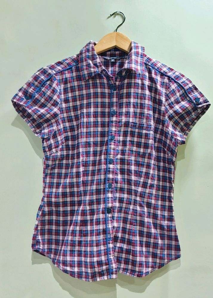 Papaya Checkered Shirt Half Sleeve (Women's)