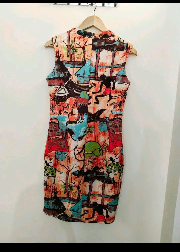 New With Tag Multi Printed Bodycon Dress For Women