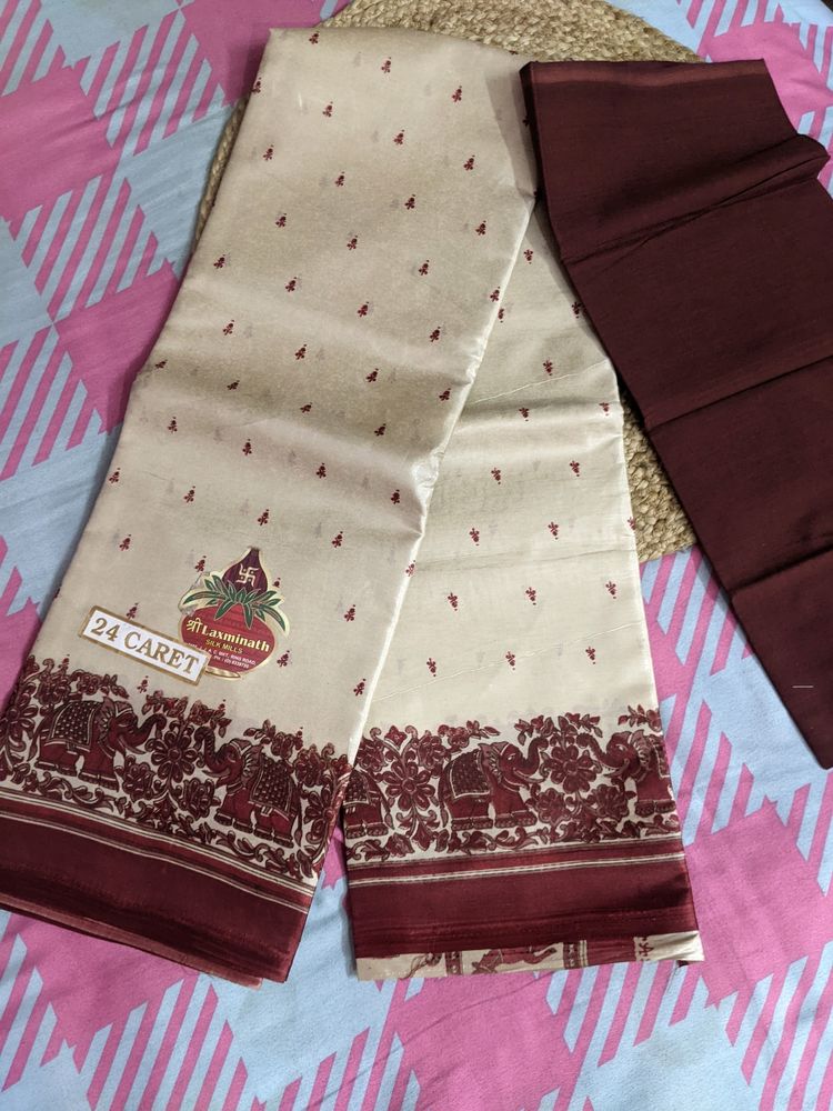 Tissu Silk Saree Mahroon Flat 80%off