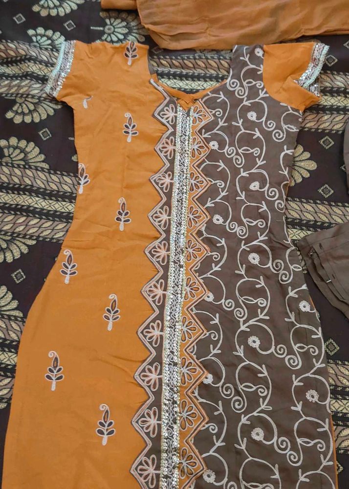 Suit With Churidar And Duppatta