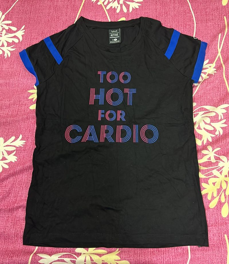 Splash - 'Too Hot for Cardio' Reflective Black Tee