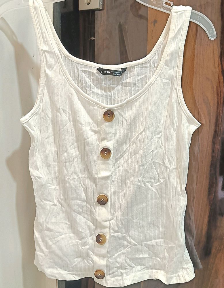 🎀SALE🎀 White Button Up Long Tank Top