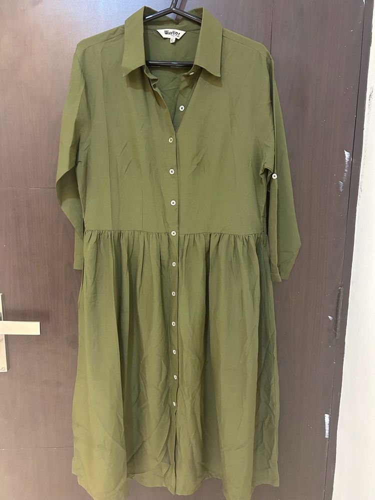 Dark Green Shirt Dress